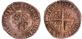 Bourgogne - Jean Sans Peur - Grand blanc (Auxonne)
Jean Sans Peur (1404-1419). A/ IOHANES DVX BVRGVNDIE. Ecu écartelé de Bourgogne. 
R/ SIT NOME DNI...