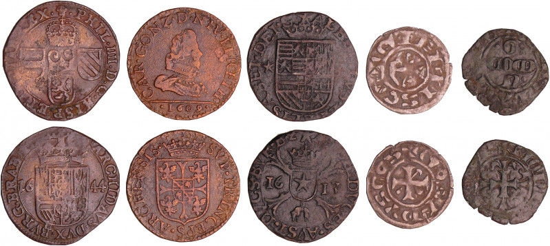 Lot de 5 monnaies féodales