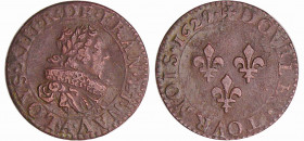 Louis XIII (1610-1643) - Double tournois au buste juvénile et col fraisé - 1629 A (Paris)
TTB
L4L.43-Ga.9a / 9b 
Cu ; 2.68 gr ; 20 mm