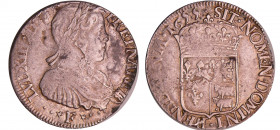 Louis XIV (1643-1715) - 1/2 d'écu de Navarre à la mèche longue - 1655 (Pau)
TTB
L4L.182-Ga.170
Ar ; 13.37 gr ; 32 mm