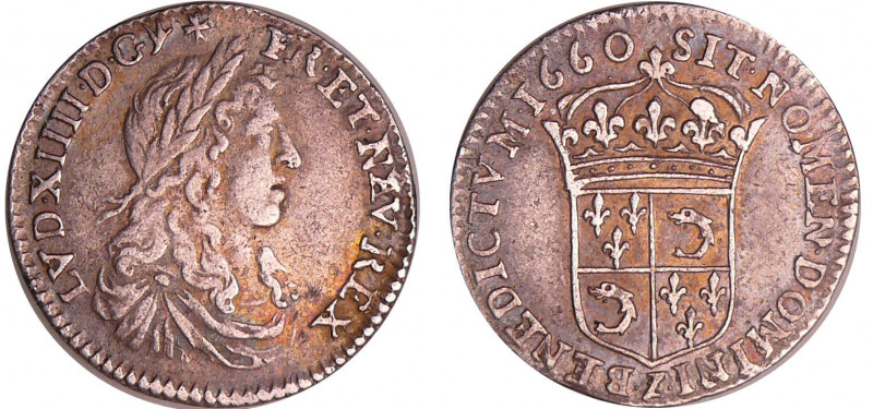 Louis XIV (1643-1715) - 1/12 d'écu du Dauphiné au buste juvénile - 1660 Z (Greno...