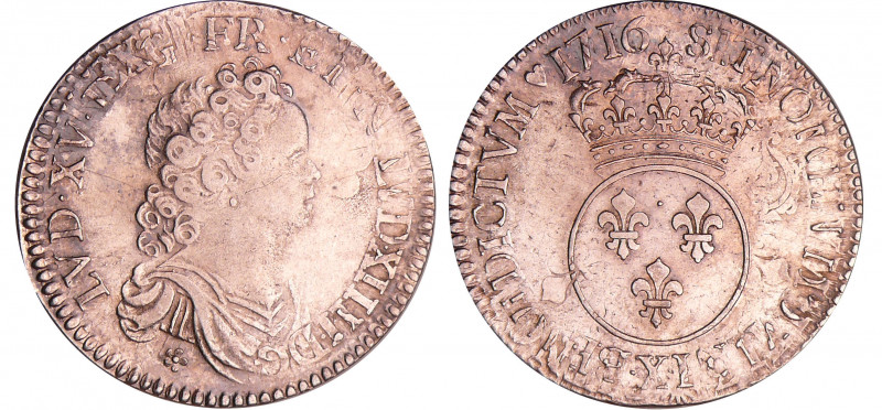Louis XV (1715-1774) - ½ écu vertugadin - 1716 X (Amiens)
TTB
L4L.416-Ga.308
...