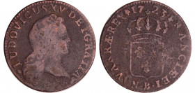 Louis XV (1715-1774) - ½ sol au buste enfantin - 1723 B (Rouen)
TB
L4L.454-Ga.273
Cu ; 5.41 gr ; 26 mm