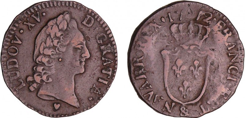 Louis XV (1715-1774) - ½ sol d’Aix - 1772
TB+
L4L.518-Ga.274
Cu ; 6.49 gr ; 2...