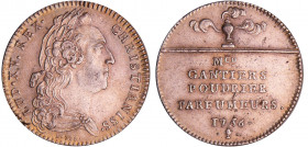 Louis XV (1715-1774) - Jeton en argent "GANTIERS POUDRIERS PARFUMEURS" 1756
SUP
F.5110 manque, après 5110a
Ar ; 7.57 gr ; 28 mm
Jeton de la plus g...