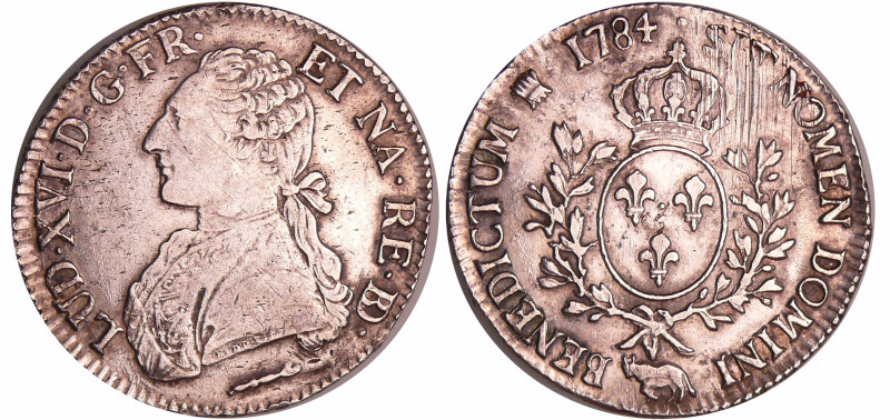 Louis XVI (1774-1792) - Ecu de Béarn aux branches d’olivier - 1784 (Pau)
TTB
L...