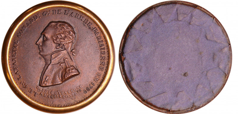 France - Révolution - Palloy. Médaille bi-métallique du Général Lafayette sd
SU...