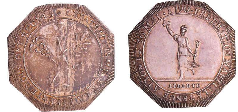 France - Révolution - Médaille pour la célébration de la fédération martiale de ...