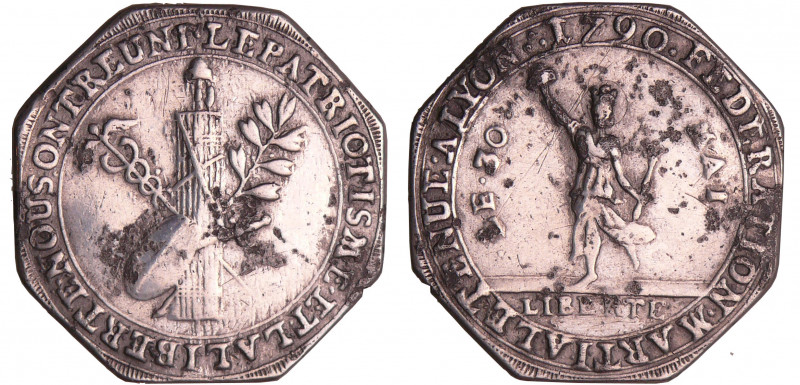 France - Révolution - Médaille pour la célébration de la fédération martiale de ...