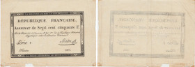 France - Période Révolutionnaire - Assignat de 750 francs, 18 nivose An 3 (7 janvier 1795)
Pratiquement neuf
Laf.174a
 ; ; 210*152 mm