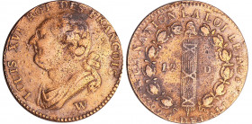 Constitution (1791-1792) - 12 deniers type FRANCOIS 1792 W (Lille)
TTB
Ga.15
Cu ; 11.82 gr ; 28 mm