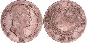 Bonaparte premier consul (1799-1804) - 5 francs An 12 L (Bayonne)
TB-
Ga.577-F.301
Ar ; 24.65 gr ; 37 mm