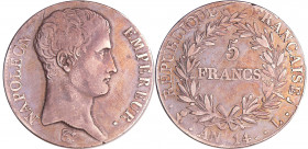 Napoléon 1er (1804-1814) - 5 francs An 14 L (Bayonne)
TTB
Ga.580-F.303
Ar ; 24.73gr ; 37 mm