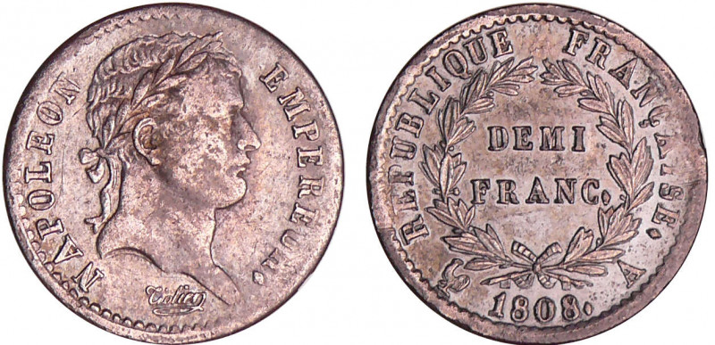 Napoléon 1er (1804-1814) - 1/2 franc revers république 1808 A (Paris)
TTB
Ga.3...