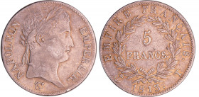 Napoléon 1er (1804-1814) - 5 francs revers empire 1813 T (Nantes)
TTB
Ga.584-F.307
Ar ; 24.81 gr ; 37 mm