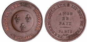Louis XVIII (1815-1824) - Visite de l'empereur Autrichien Frédéric Guillaume III - Module de la 2 francs 1814
GALLIA REDDITA EUROPAE 1814 Trois lis e...