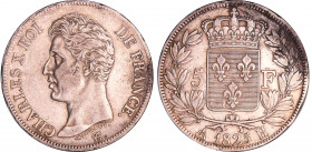 Charles X (1824-1830) - 5 francs 1er type 1825 H (La Rochelle)
TTB
Ga.643-F.310
Ar ; 24.87 gr ; 37 mm
