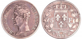 Charles X (1824-1830) - 5 francs 1er type 1825 W (Lille)
TTB
Ga.643-F.310
Ar ; 24.67 gr ; 37 mm