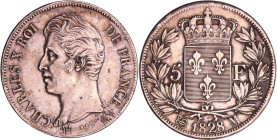 Charles X (1824-1830) - 5 francs 2ème type 1828 M (Toulouse)
TTB+
Ga.644-F.311
Ar ; 24.91 gr ; 37 mm