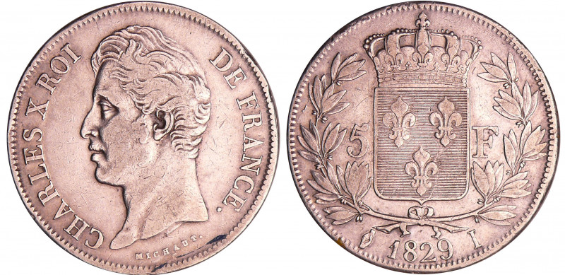 Charles X (1824-1830) - 5 francs 2ème type 1829 I (Limoges)
TTB
Ga.644-F.311
...