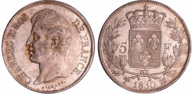Charles X (1824-1830) - 5 francs 2ème type 1830 MA (Marseille)
SUP
Ga.644-F.311
Ar ; 25.03 gr ; 37 mm