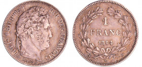 Louis-Philippe Ier (1830-1848) - 1 franc tête laurée 1844 BB (Strasbourg)
TTB
Ga.453-F.210
Ar ; 4.97 gr ; 23 mm