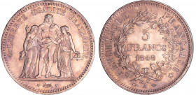 Deuxième république (1848-1852) - 5 francs Hercule 1848 A (Paris)
SPL
Ga.683-F.326
Ar ; 24.99 gr ; 37 mm