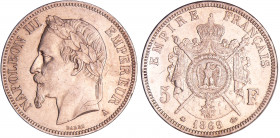 Napoléon III (1852-1870) - 5 francs tête laurée 1869 A (Paris)
SUP
Ga.739-F.331
Ar ; 24.91 gr ; 37 mm