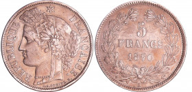 Gouvernement de défense nationale (1870-1871) - 5 francs Cérès sans légende 1870 K (Bordeaux)
SUP
Ga.742-F.332
Ar ; 24.93 gr ; 37 mm