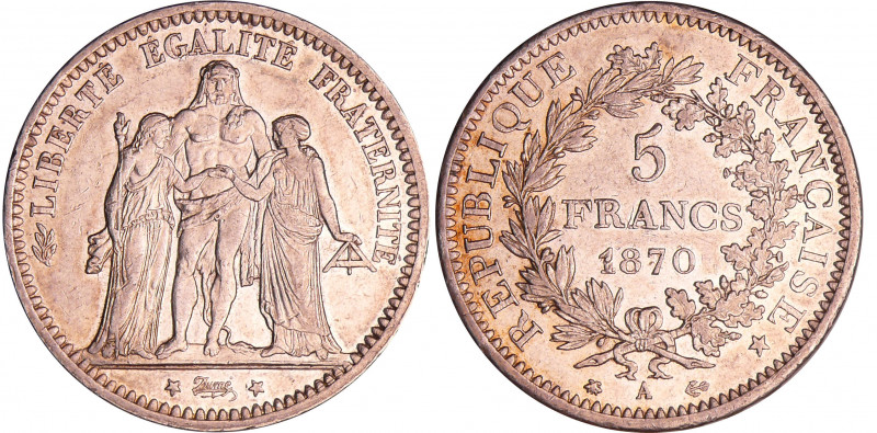 Troisième république (1871-1940) - 5 francs Hercule 1870 A (Paris)
SUP
Ga.745-...