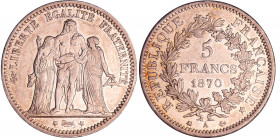 Troisième république (1871-1940) - 5 francs Hercule 1870 A (Paris)
SUP
Ga.745-F.334
Ar ; 24.86 gr ; 37 mm