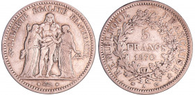 Troisième république (1871-1940) - 5 francs Hercule 1870 A (Paris)
TTB
Ga.745-F.334
Ar ; 24.69 gr ; 37 mm