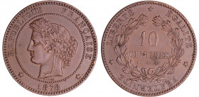Troisième république (1871-1940) - 10 centimes Cérès 1878 A (Paris)
SUP
Ga.265-F.135
Br ; 10.01 gr ; 30 mm
