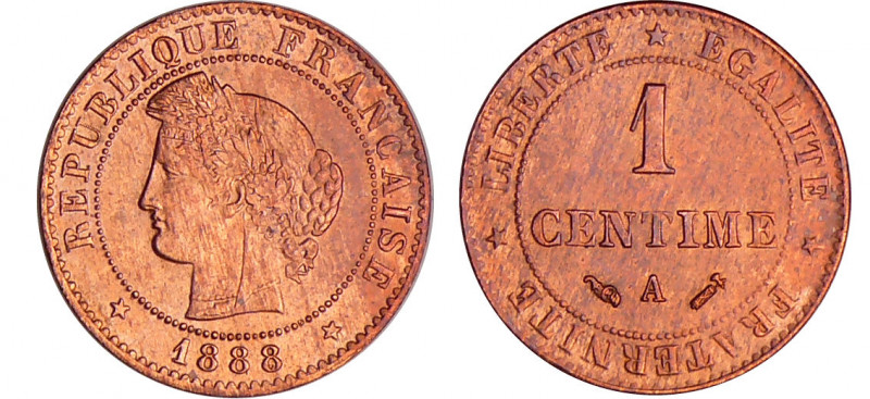 Troisième république (1871-1940) - 1 centimes Cérès 1888 A (Paris)
SPL à FDC
G...