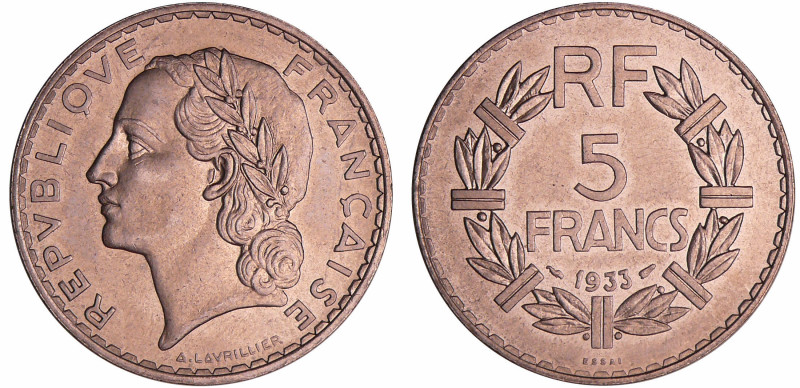 Troisième république (1871-1940) - 5 francs lavrillier 1933 essai
FDC
Maz.2563...
