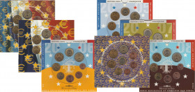Cinquième république (1959- ) - Lot de 7 boitiers BU euro de la Monnaie de Paris de 2002 à 2008
BU