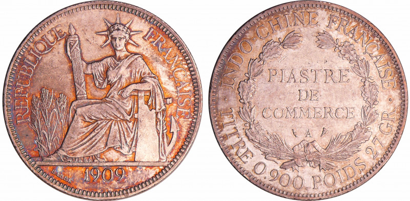 Indochine - Piastre 1909
TTB+
Lecompte.292
Ar ; 26.90 gr ; 38 mm