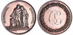 Jeton de mariage en argent - 1868
SUP
--
Ar ; 24.56 gr ; 39 mm
Sur la tranche : H. CHABERT E. LEMOINE UNIS LE 16 MARS 1868