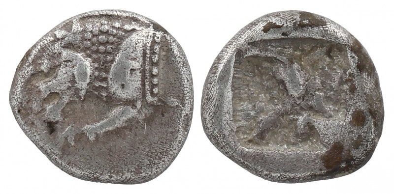 CARIA, Mylasa(?). Circa 520-490 BC. AR Hekte - Sixth Stater. 

Obv: Forepart of ...