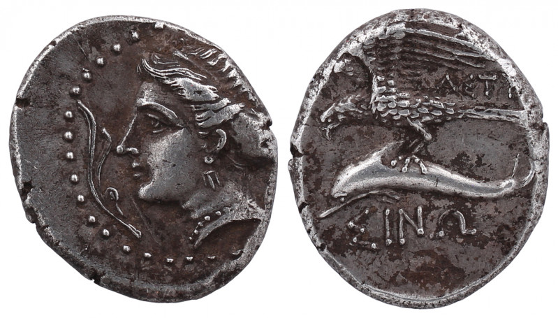 Paphlagonia, Sinope AR Drachm. Circa 330-300 BC. Astyo..., magistrate. 

Obv: He...