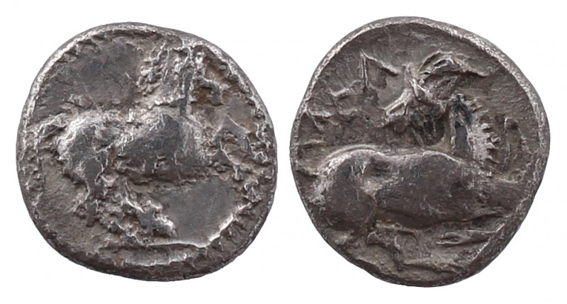 CILICIA. Kelenderis. 3rd century BC. Obol. 

Obv: Horse prancing to right. 
Rev:...