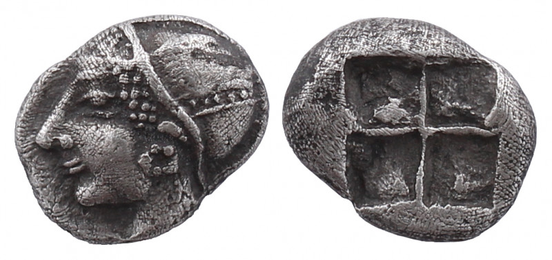 Ionia
Phokaia. Circa 521-478 BC. Diobol.
 
Obv: Head of a nymph to left, wearing...