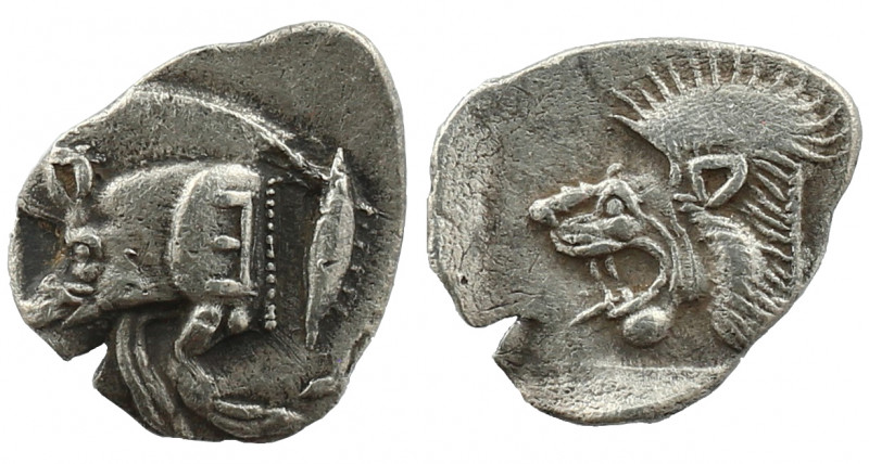 MYSIA. Kyzikos. Circa 450-400 BC. Obol. 

Obv: Forepart of boar to left; on the ...