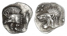 MYSIA. Kyzikos. AR Hemiobol (Circa 450-400 BC).
