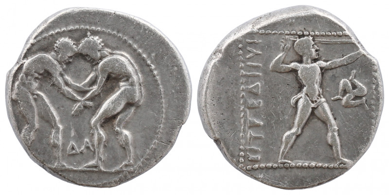 PAMPHYLIA, Aspendos. Circa 380/75-330/25 BC. AR Stater.

Obv:Two wrestlers begin...