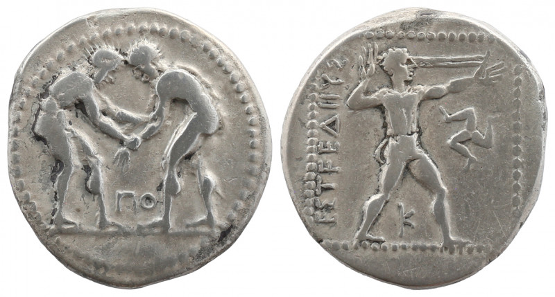 PAMPHYLIA. Aspendos. AR Stater. Circa 380-325 BC.

Obv:Two wrestlers beginning t...