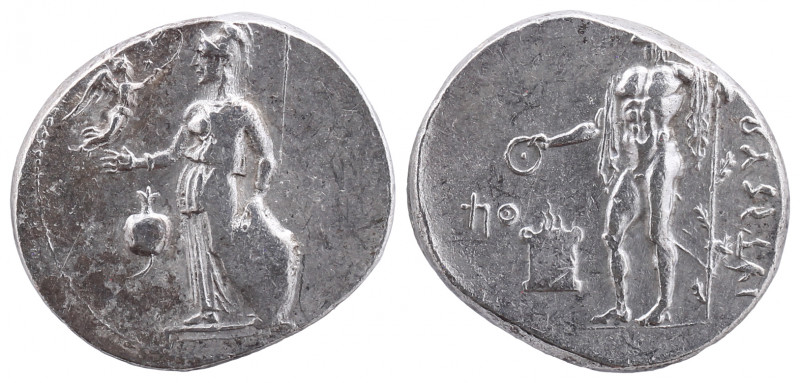 PAMPHYLIA. Side. Circa 370-360 BC AR Stater.

Obv:Athena standing left, holding ...