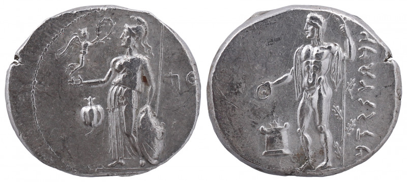 PAMPHYLIA. Side. Circa 370-360 BC AR Stater.

Obv: Athena standing left, holding...