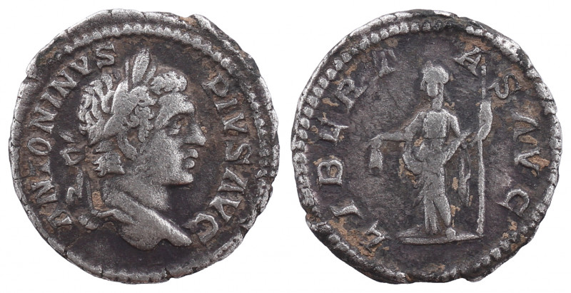 Caracalla AR Denarius. Rome, AD 206-210. 

Obv: ANTONINVS PIVS AVG, laureate hea...