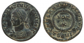 Constantine II, as Caesar, 316-337. Follis (Bronze, 19 mm, 2.80 g, 6 h), struck under Constantine I, Thessalonika, 2nd officina, 324.